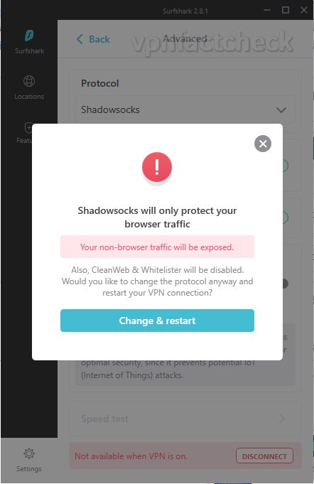 SurfShark-ShadowSocks-Warning